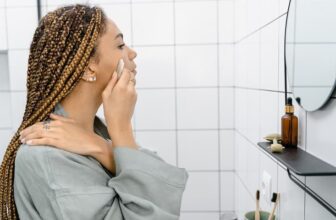 African American woman beauty routine photo