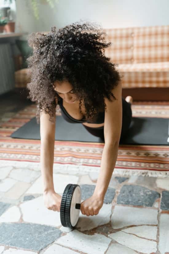 African American woman exercising
