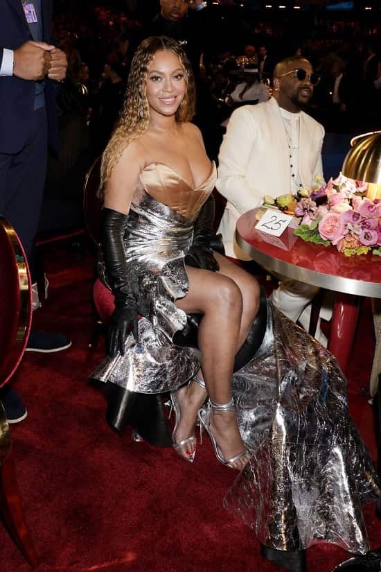 Beyonce stunning silver gown at the 2023 Grammys 