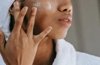 Photo of woman sensitive skincare products