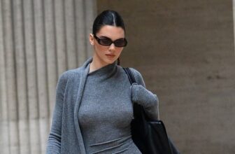 Kendall Jenner in Ann Demeulemeester sweater dress photo in Paris