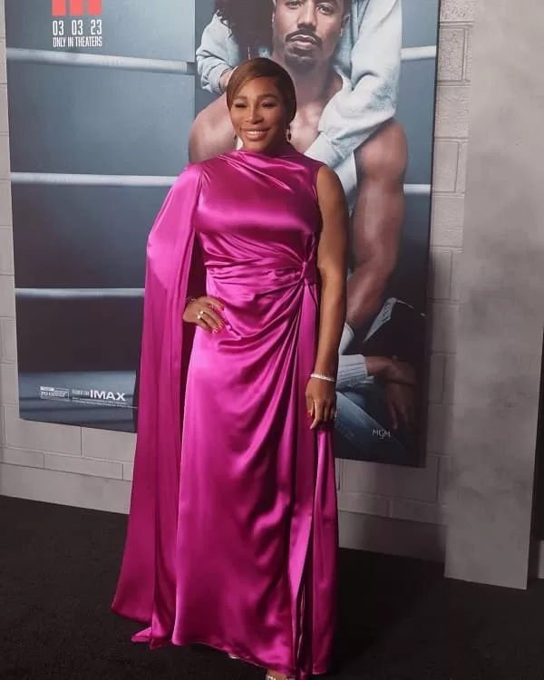 Serena Williams Fuchsia pink gown Creed III Movie Premiere photo