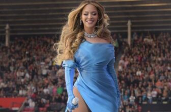Beyonce in a Blue Dress