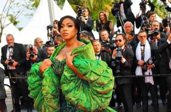 Chika Ike attended Cannes Film Festival 2023 in a shimmering emerald green gown by Kud Collections photo - Fashion Police Nigeria