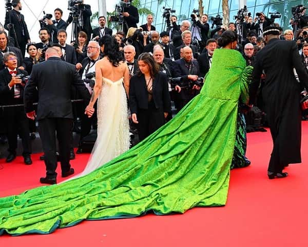 Chika Ike attended Cannes Film Festival 2023 in a shimmering emerald green gown by Kud Collections photo - Fashion Police Nigeria