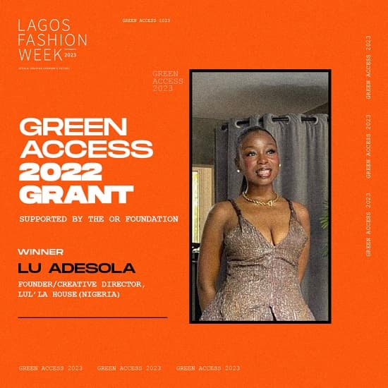 Lagos Fashion week green access grant 2022 winner Lu Adesola - Fashion Police Nigeria