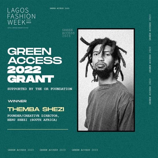 Lagos Fashion week green access grant 2022 winner Themba Shezi - Fashion Police Nigeria