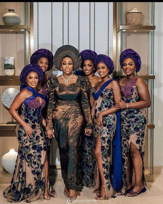 Nigerian Yoruba bride and bridesmaids - Fashion Police Nigerian 