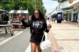 Photo of Ini Edo with her daughter wearing matching black outfit - Fashion Police Nigeria