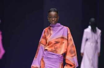 Model walking for Tokyo James SS20 show during the 2019 Lagos Fashion Week in Lagos, Nigeria