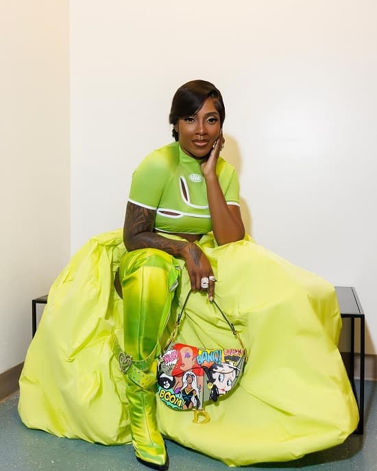 Tiwa Savage Neon Green outfit photo - Fashion Police Nigeria