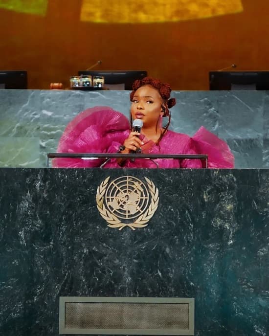 Yemi Alade, UN Goodwill Ambassador performs at the UN SDG Action Weekend in NYC, September, 2023 - Fashion Police Nigeria