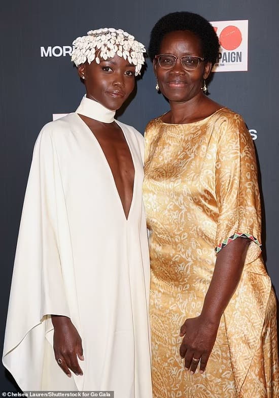 Lupita Nyong'o and her mother at the GO Campaign's 17th Annual GO Gala in Los Angeles