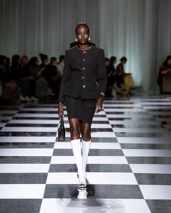 Adut Akech walking the Versace show at Spring/Summer 2024 Milan Fashion Week - Fashion Police Nigeria