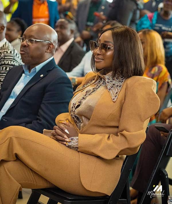 Ini Edo and Joselyn Dumas photo during Ibom Air launch in Ghana, October 18, 2023 - Fashion Police Nigeria