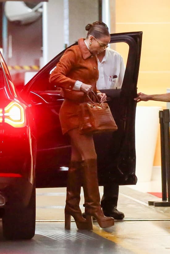 Jennifer Lopez monochrome caramel outfit photo - Fashion Police Nigeria