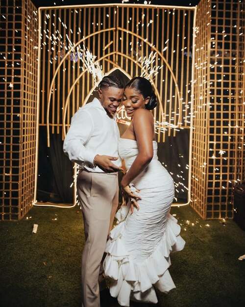 Bride and groom dancing during their vintage country wedding in Nigeria - Fashion Police Nigeria