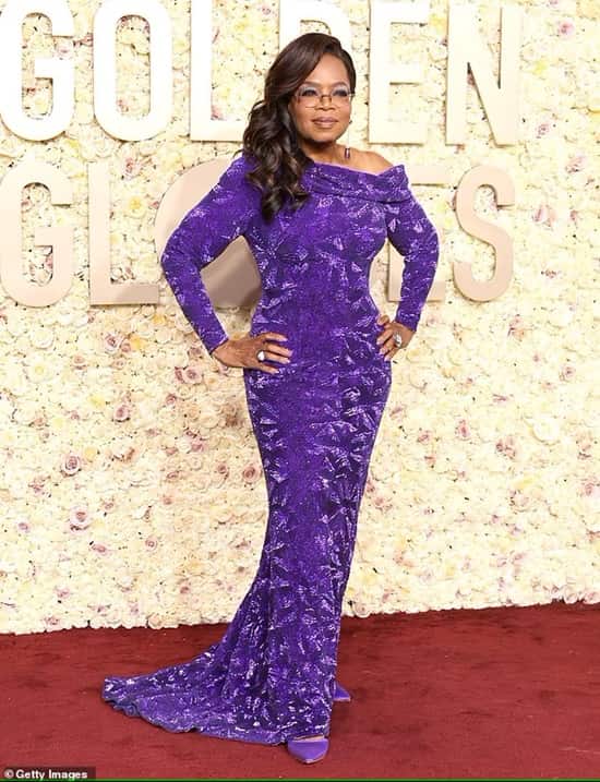 Oprah Winfrey purple gown at the 2024 Golden Globes - Fashion Police Nigeria