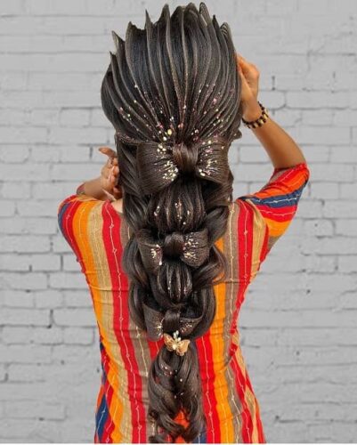 Glittery mermaid bow hairstyle photo - Fashion Police Nigeria