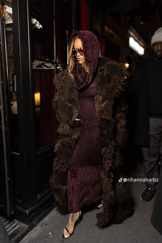 Rihanna wears a hoodie dress why carrying her son  RZA in Paris - Fashion Police Nigeria