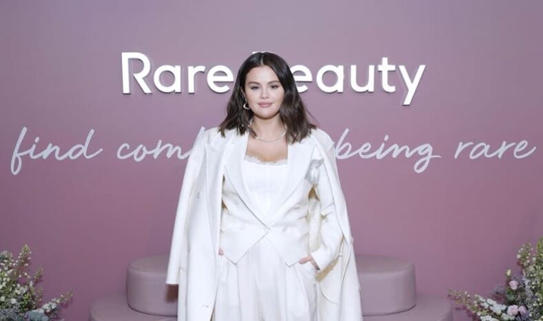 Selena Gomez all white look at the launch of rare beauty find comfort body collection - Fashion Police Nigeria