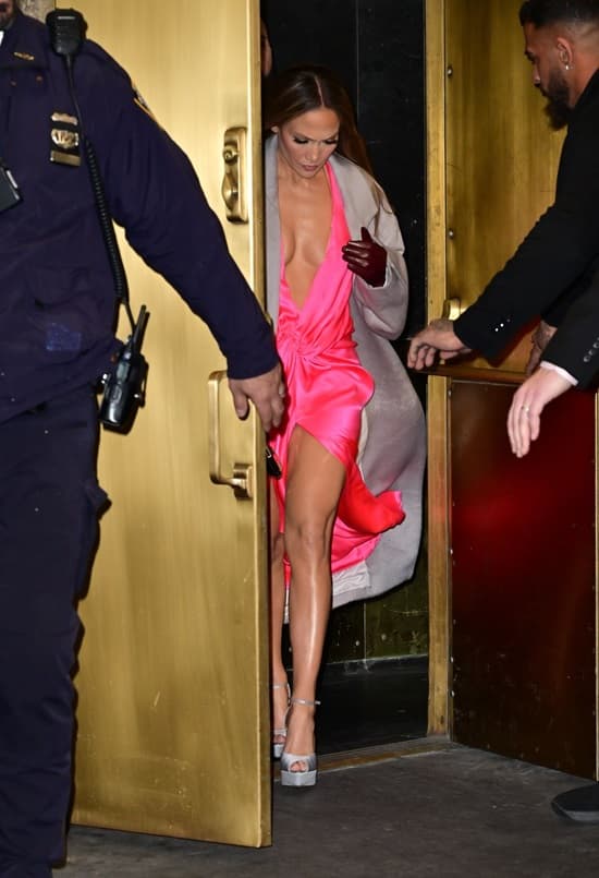 Jennifer Lopez Valentino FW23 Deep Plunging Neckline Dress During The Tonight Show Starring Jimmy Fallon - Fashion Police Nigeria