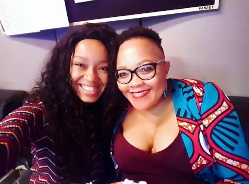 Photo of actress Dineo Langa and her mom
