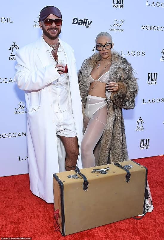 Doja Cat wears underwear and lingerie with tight fur coat at Daily Row Awards - Fashion Police Nigeria