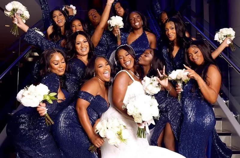 Photo of a bridesmaids with the bride happy - Fashion Police Nigeria