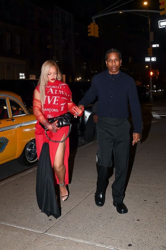 Rihanna Condes Garcons red dress Mother's day - Fashion Police Nigeria