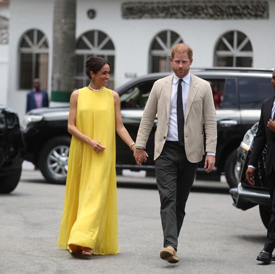 Meghan Markle sleeveless yellow gown by Carolina Herrera, Nigeria - Fashion Police Nigeria