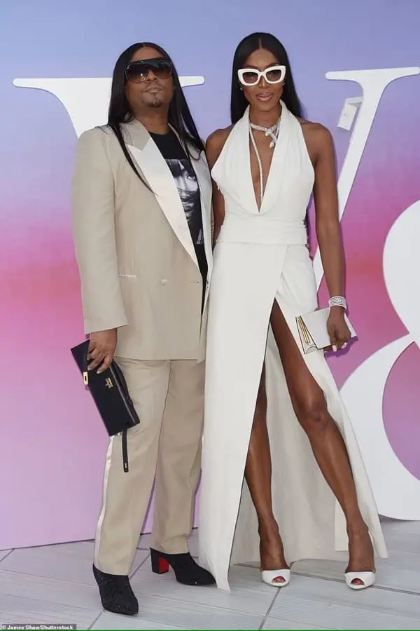 Naomi Campbell Leads the Glamour in a Plunging White Gown at the V&A Party
