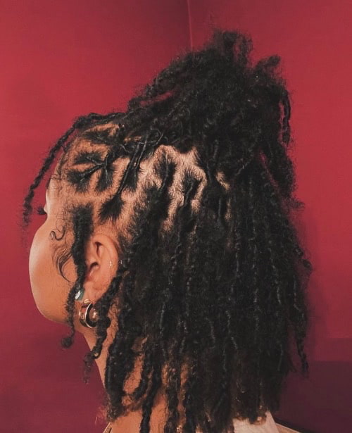 Photo of a woman on a loc hairstyle