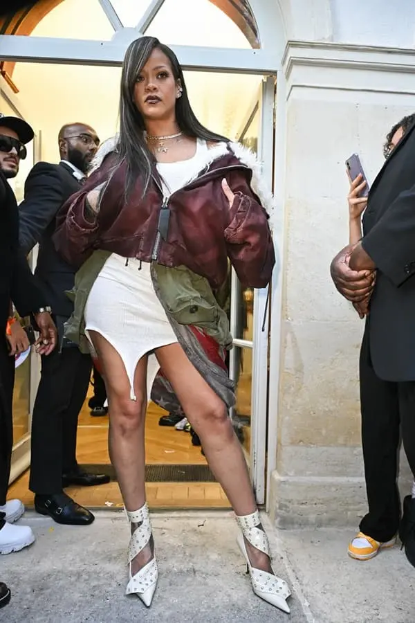 Rihanna at the A$AP Rocky's AWGE Paris Fashion Week show debut - Fashion Police Nigeria