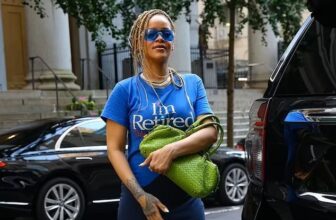 Rihanna wears I'm Retired t-shirt while running errands with partner ASAP Rocky in New York City - Fashion Police Nigeria