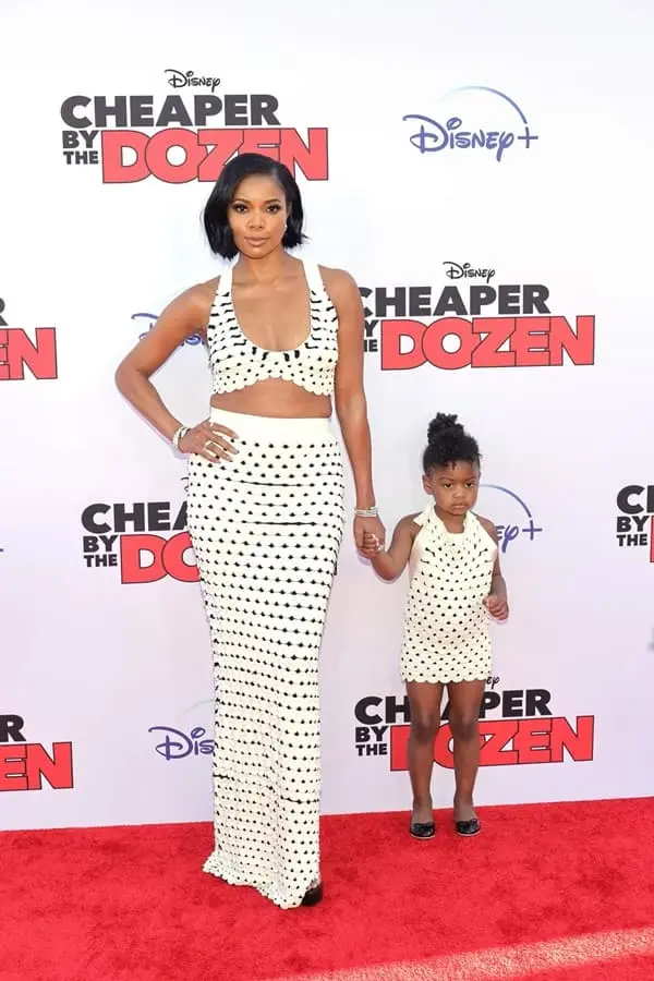 Gabrielle Union and daughter at Disney’s Cheaper By The Dozen premiere in Los Angeles.