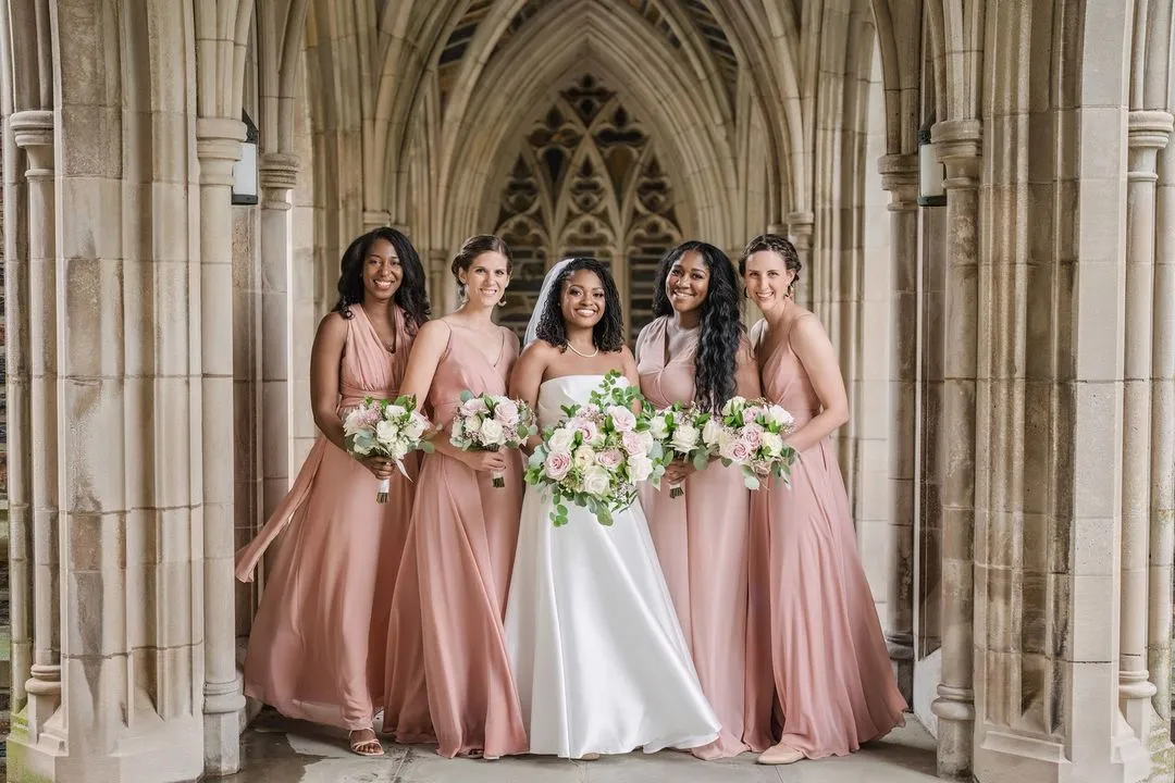 Photo of bridesmaids with the bride: how to reuse or repurpose bridesmaids' dress - Fashion Police Nigeria