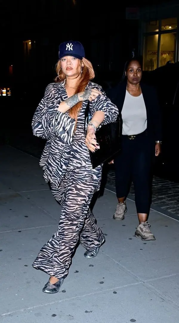 Rihanna stylish matching zebra print outfit set photo - Fashion Police Nigeria