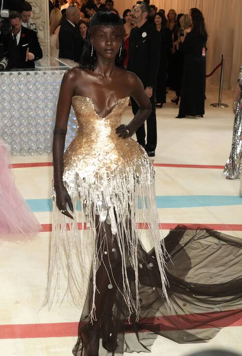 Photo of model Anok Yai posing for a photo during Met Gala 2023 - Fashion Police Nigeria
