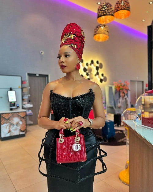 Nancy Isime Ankara Headwrap Style - Fashion Police Nigeria