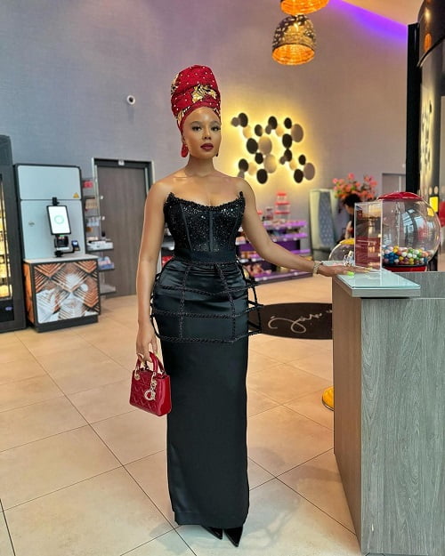 Nancy Isime Ankara Headwrap Style - Fashion Police Nigeria