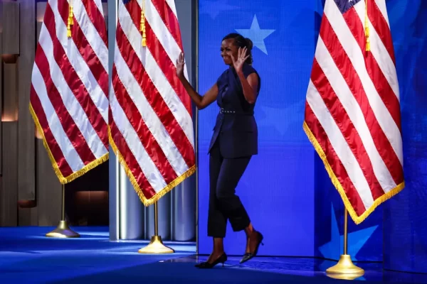 Michelle Obama Monse outfit at the 2024 Democratic National Convention in support of Kamala Harris - Fashion Police Nigeria