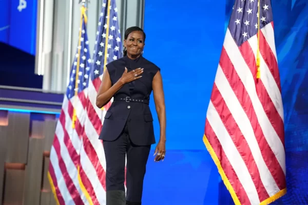 Michelle Obama Monse outfit at the 2024 Democratic National Convention in support of Kamala Harris - Fashion Police Nigeria