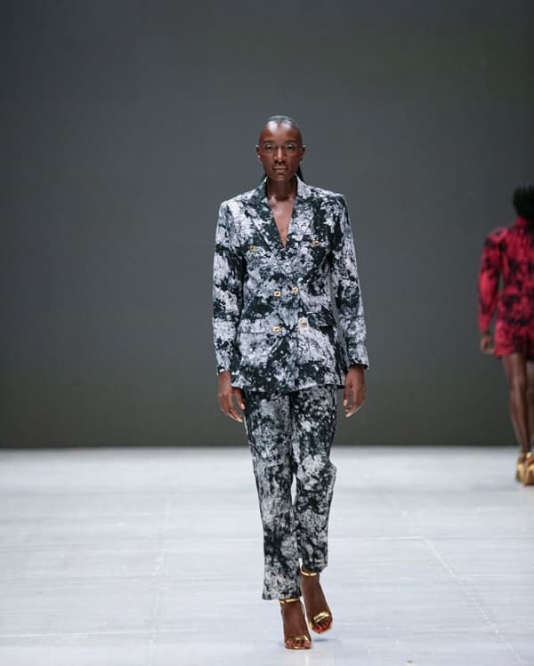 Model walking for Kente Gentlemen during Lagos Fashion Week - Fashion Police Nigeria