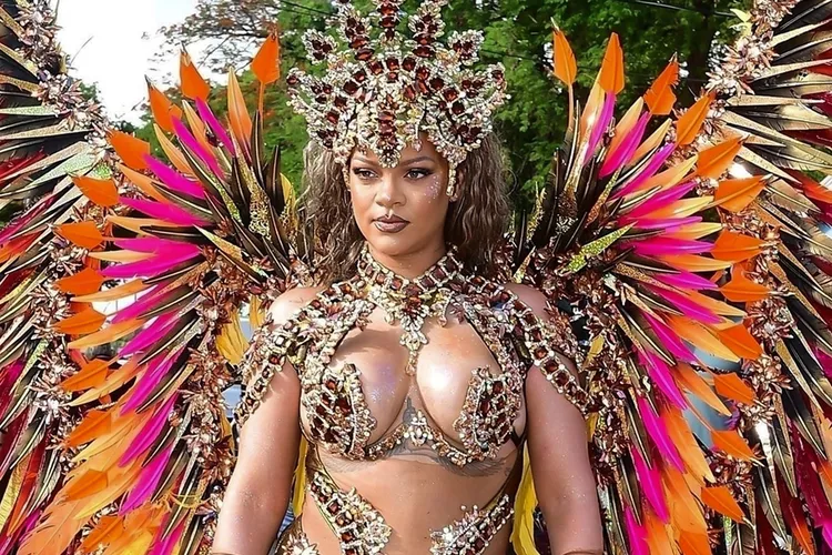 Rihanna is the Queen of Carnival in a Bedazzled Costume at the Crop Over Festival