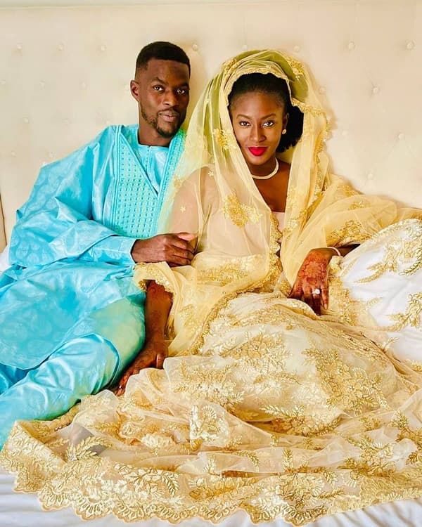 Gambian bride and groom wears a kaftan during traditional wedding - Fashion Police Nigeria