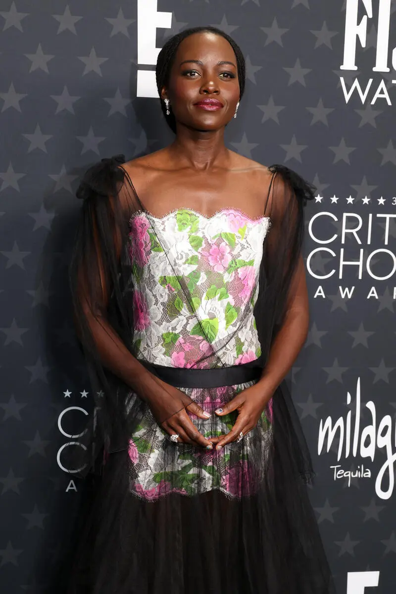 Lupita Nyong'o Upped the Ante in a Lace Floral Chanel Minidress for Critics Choice Awards 2025