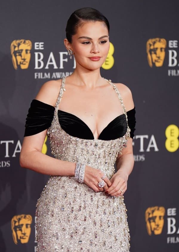 Selena Gomez Looks Like a Dream in a Sparkling Schiaparelli Couture at the 2025 BAFTA