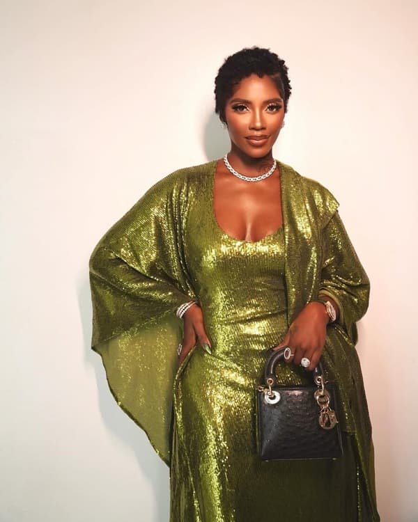 Tiwa Savage natural hairstyle in short curls - Fashion Police Nigeria