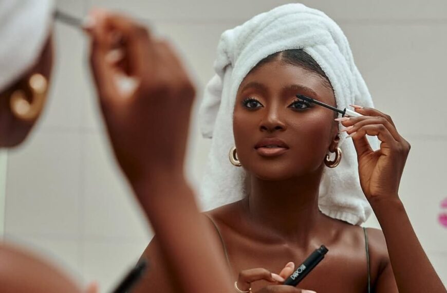 Photo of a woman getting flawless skincare routine glow in Nigeria